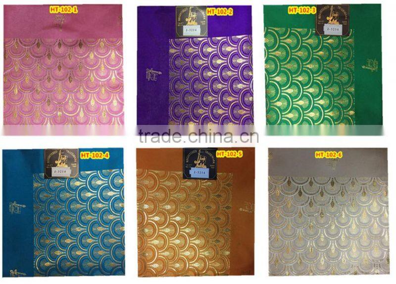 2016 new women headtie african gele headties with gold leaves pattern