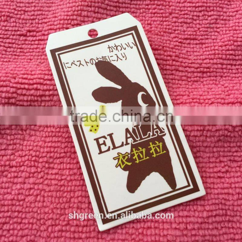 Die cut UV embossing hangtag for baby clothing