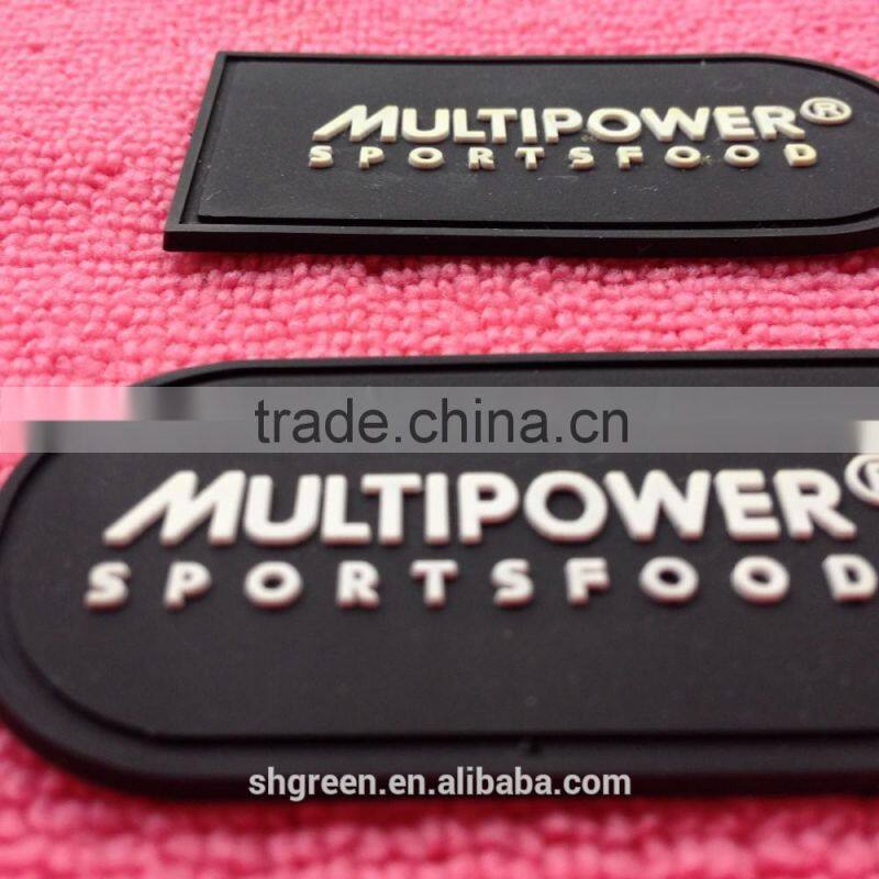 Eco-friendly silicone logo rubber patch with sewing holes for boots