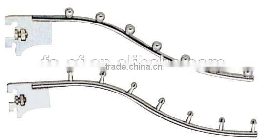 chrome metal waterfall plating metal waterfall display hook for slotted channel/ display hook supermarket