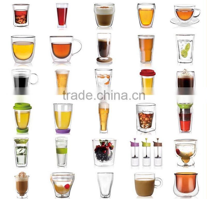 Thick high borosilicate double wall glass starbucks coffee cups N6100