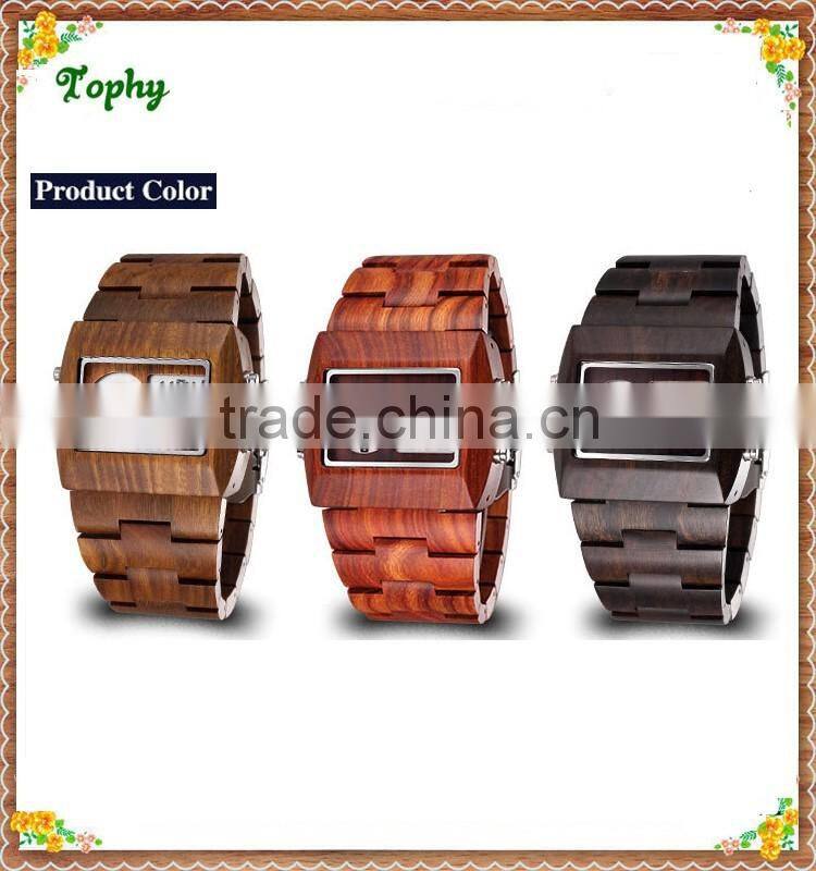 2016 New Arrival Bamboo Wooden Watch, Custom Logo Japan Movt Quartz Wood Watch