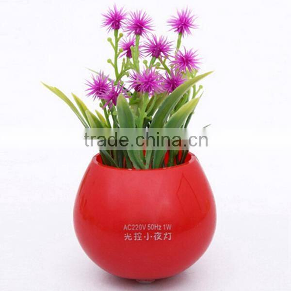 MADE CUSTOM LED LIGHT-CONTROLLED POTTED NIGHT LIGHT COLORFUL PLANTS INDUCTION LAMP