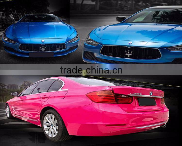 Waterproof Gloss Car Paint Protective Blue Vinyl Wrap Film By Rolls