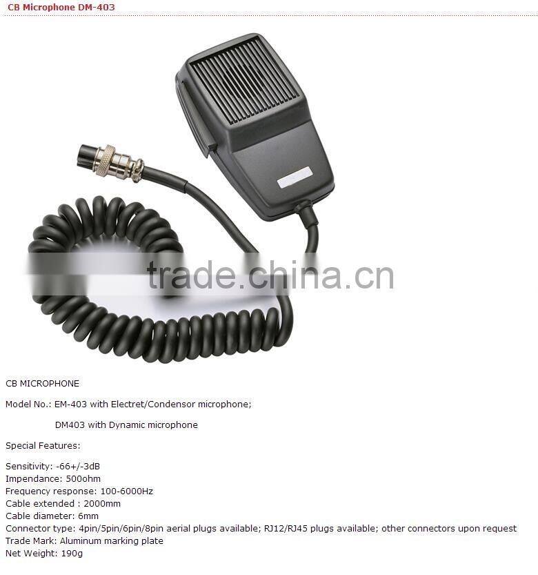 Anytalk DM-403 4 pin 5 pin 6 pin 8 pin CB microphone