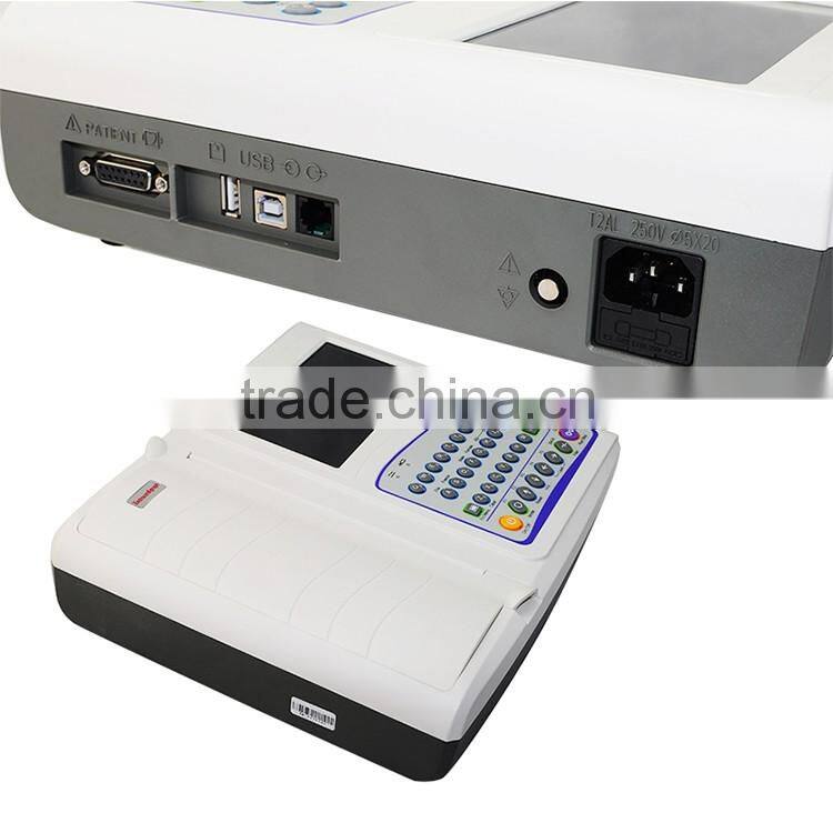 Hospital and clinic used Standard 12 leads portable ecg machine with CE,FDA marked