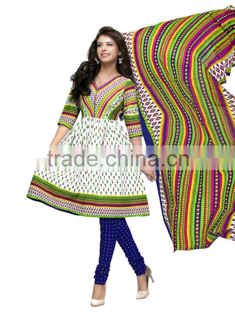 Multi color print wholesale dress material in surat