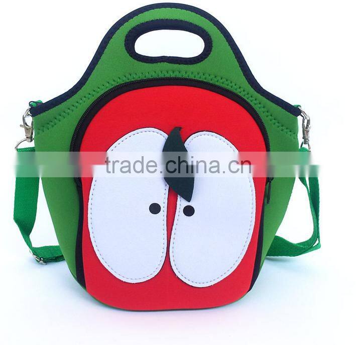Animal Printed neoprene Children Insulated Kids Lunch Bag With Shoulder Strap
