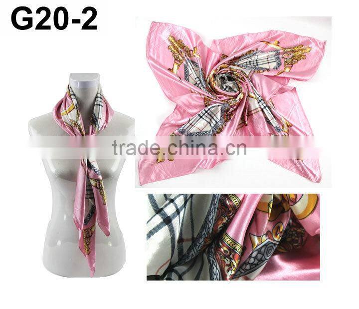 New Fashion Women Lady Large Square Scarf Silk Head Wrap Kerchief Neck Satin Scarf Shawl