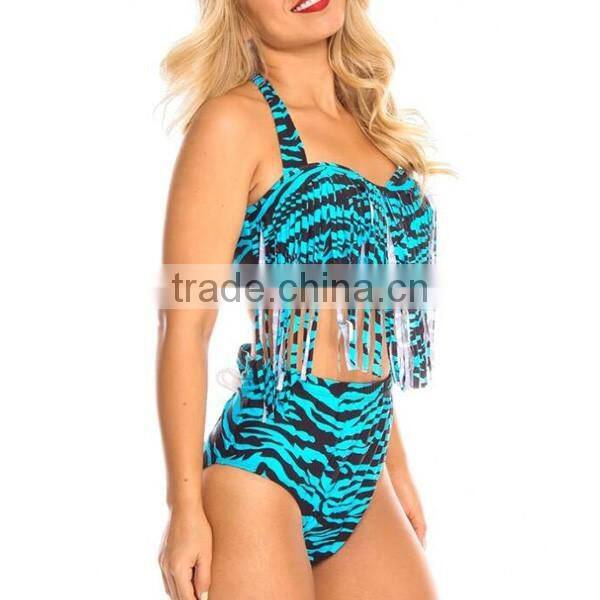 2017 summer xxx sexy sweet girl tassels high waist swim wear