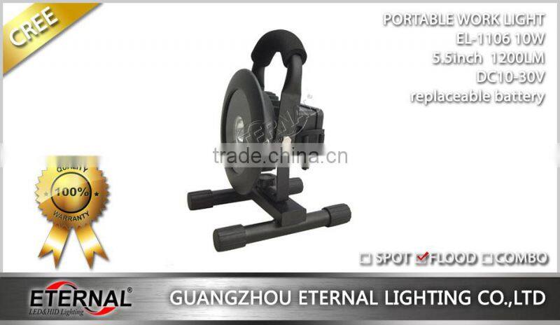 10W roud 5.5" high power rechargeable portable led work light outdoor led flood light for camping emergency use