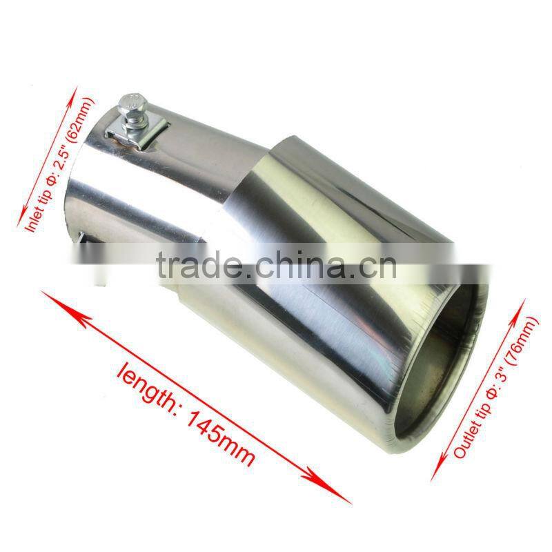 Car Stainless Steel Curved Pipe Chrome Trim Decorative Tip