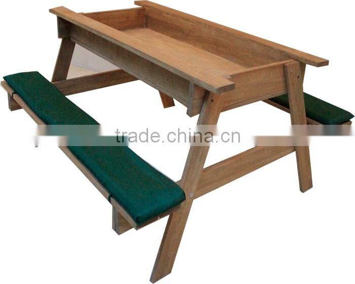 Outdoor Wood Kids Sandpit Picnic table
