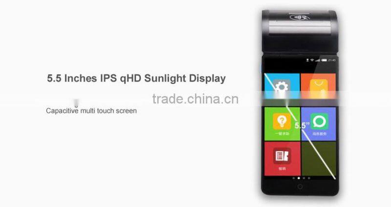 EMV PCI GPS NFC 4G LTE android pos with thermal printer