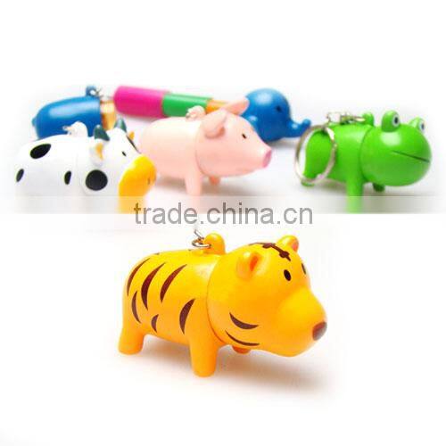 Novelty Cartoon small animals flexible ballpoint pen with keychain