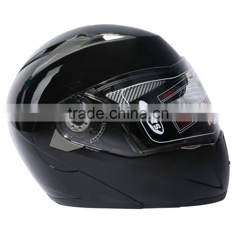 DOT Gloss Black Modular Dual-Visor Street Motorcycle Helmet S M L XL