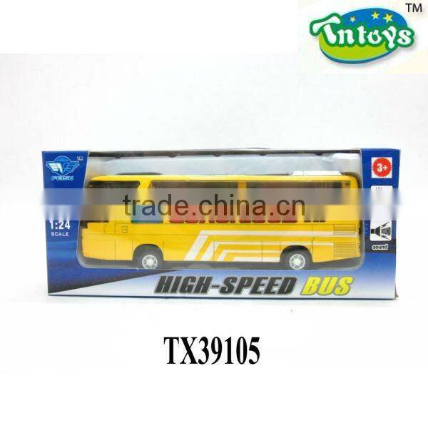 metal toy diecast bus model with light & music
