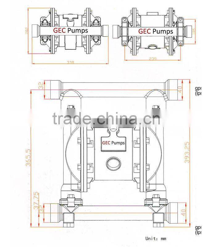 water treatment pneumatic air drive diaphragm pump