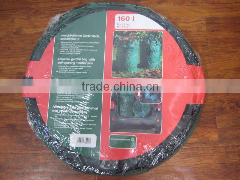pp/pe pop up garden bag with steel ring