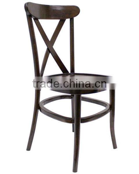 new design wooden stackable X back hotel chair