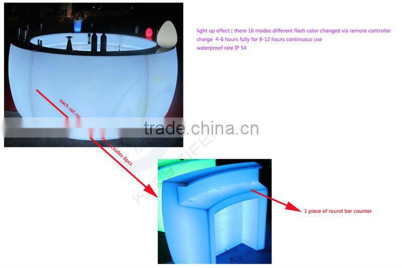 Commercial Used Illuminated Pub Furniture LED Bar Counter