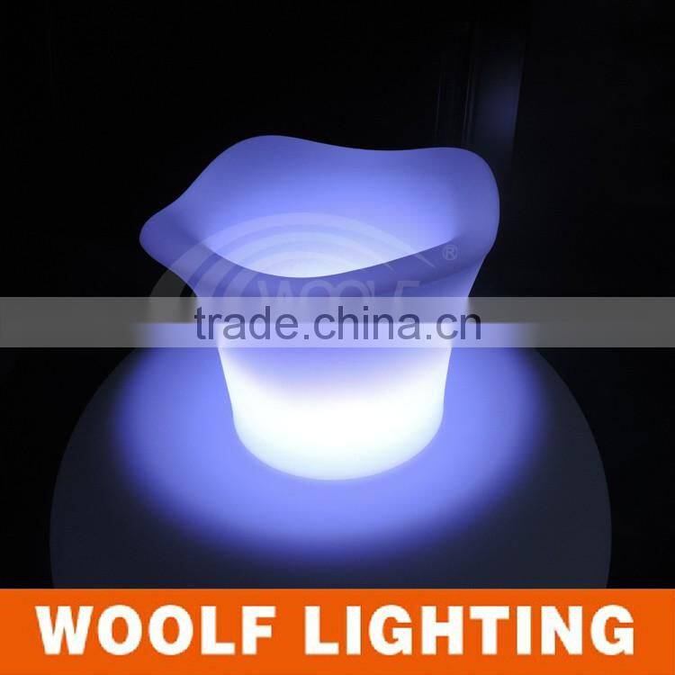 Garden led illuminating plastic flower pot color changing