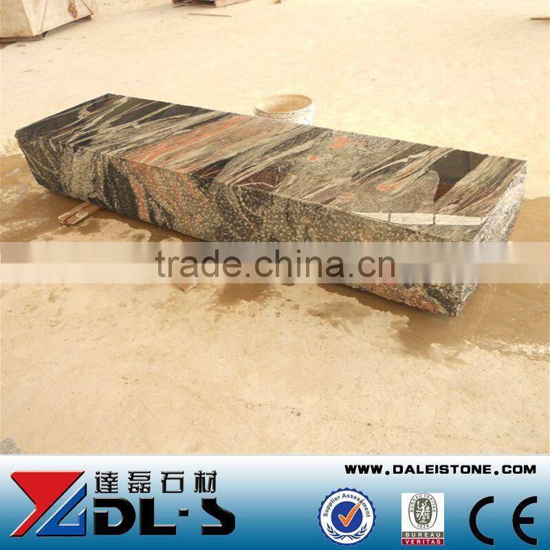 China Multicolor red granite garden bench