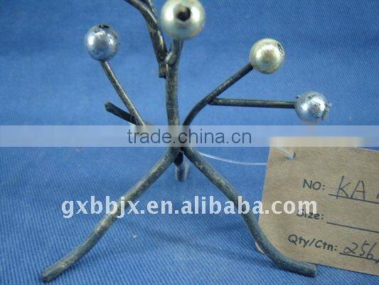 Red pearl black wire tree-shaped decorative candelabras craft