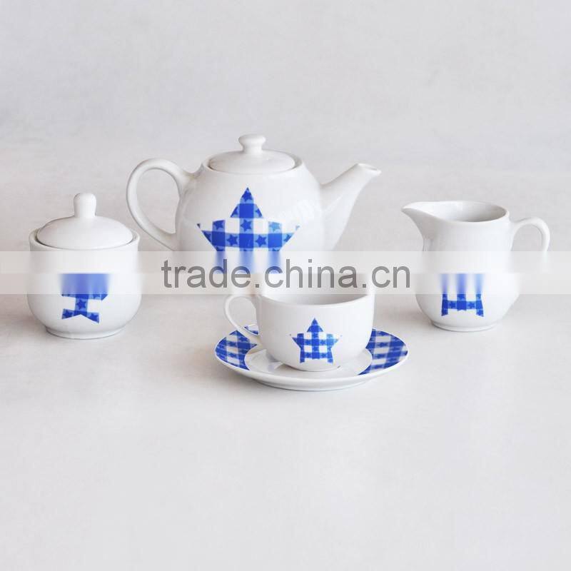 17pcs coffee set, porcelain with decal