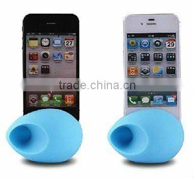 Hot selling silicone egg shape phone holder amplifier/cell phone stand with loud-speaker