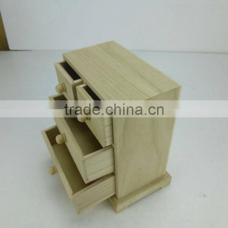 mini furniture 4 draw factory manufacture wooden makeup storage box,storage cabinet