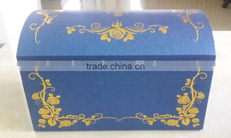 Arched design cremation biodegradable urns with golden/Sliver flower pattern for funeral supplier