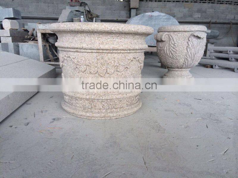 Stone Carving Flower Pots Garden Decorative Flower Pot Stone Flower Pot