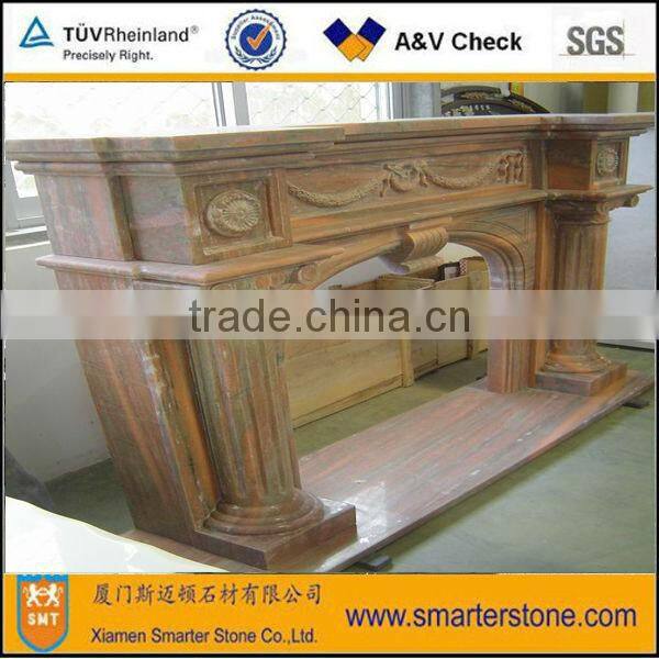 CAD drawing design beige marble fireplace