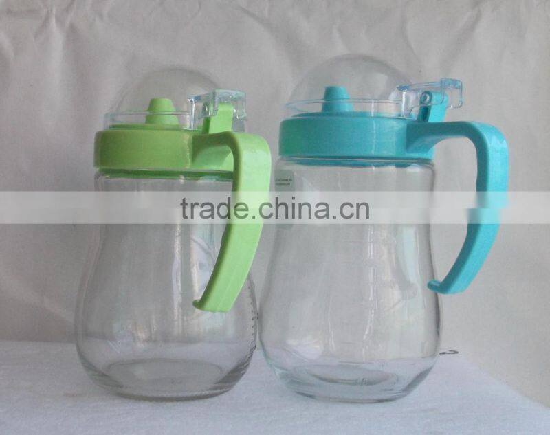 550ml 18oz Kitchen use Glass oil bottle vinegar jar with plastic lid