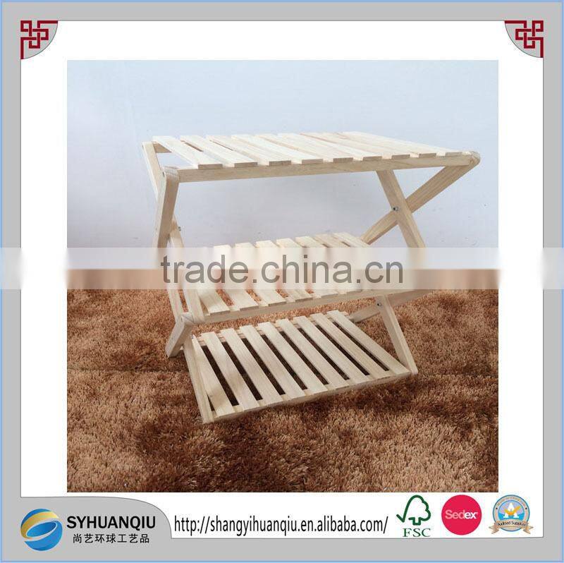 handmade natural wooden storage furniture unfinished wooden rack shelf