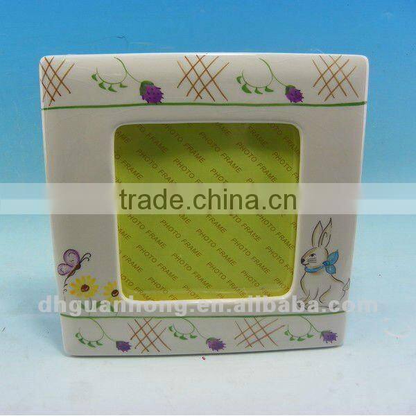 Square rabbit decoration ceramic photo frames