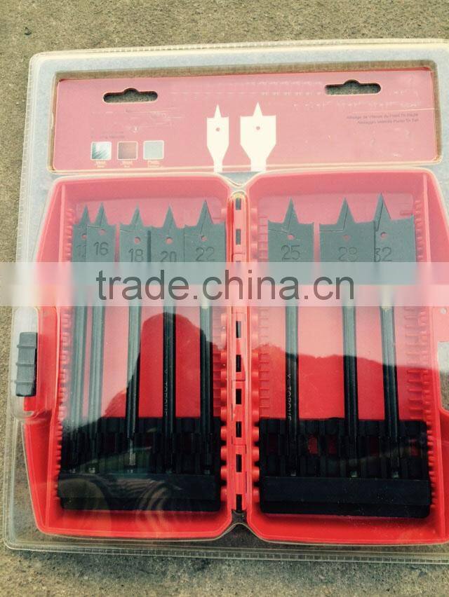 8 Pcs Flat Wood Core Drill Bit Set