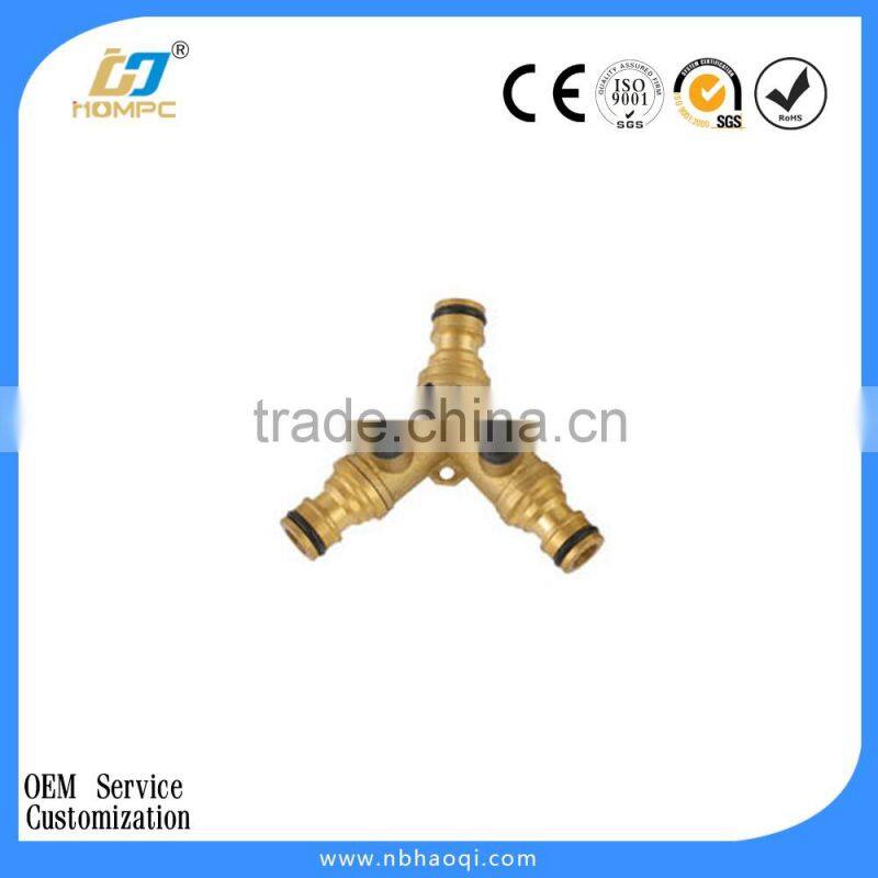 Garden 3 way brass connector hose splitter