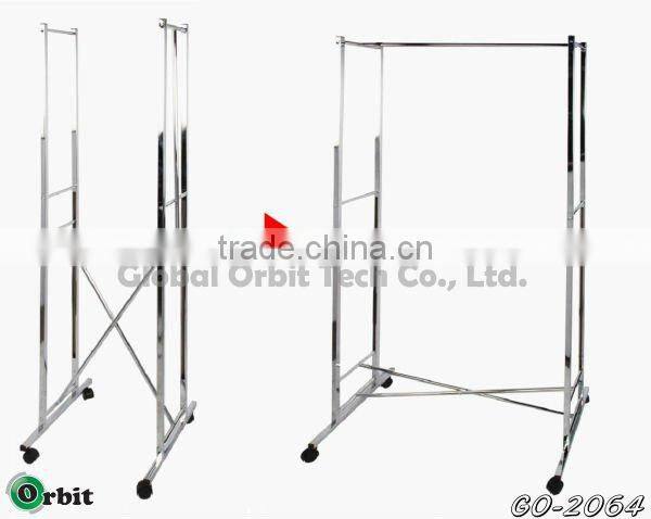Adjustable & metal folding clothes hanger rack