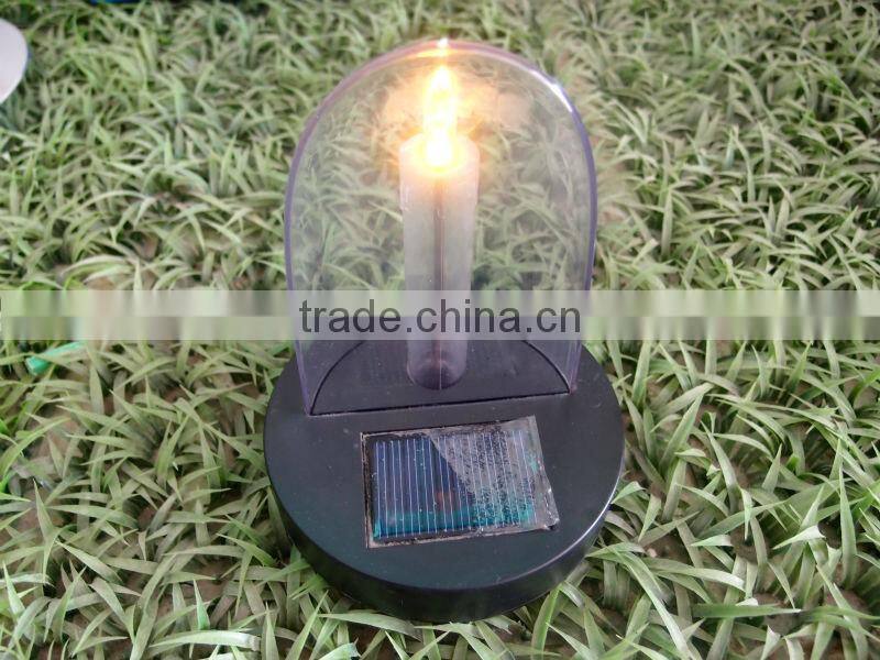 Outdoor warm LED candle shape solar cemetery lamp