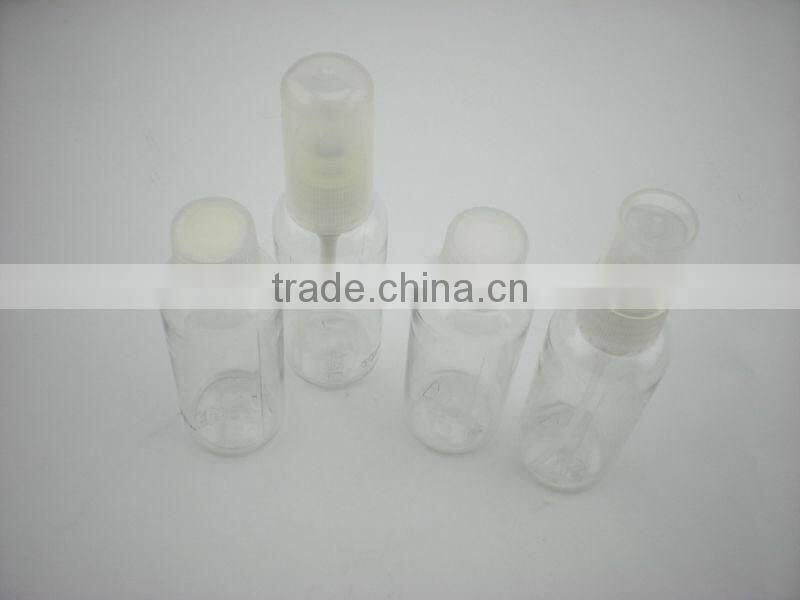 4PK plastic travel bottles with handy pouch