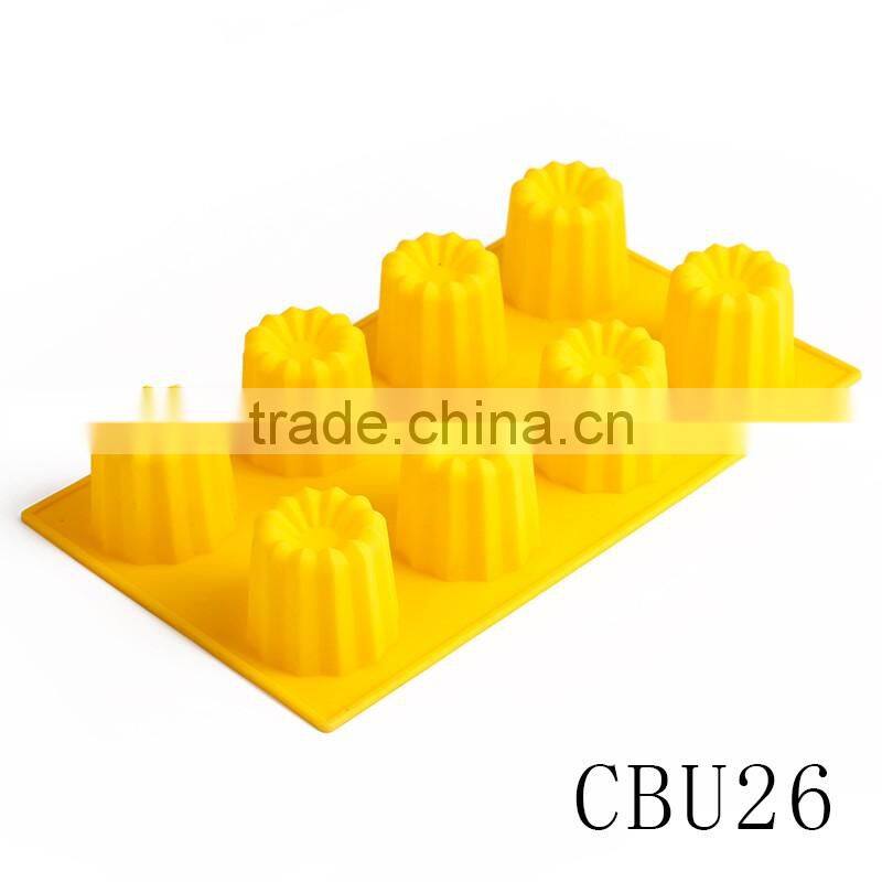 CBU26 FDA LGFG 8 connected silicone funny cake mold