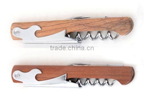 A45-0001 High Quality Wooden Handle Wine Bottle Opener