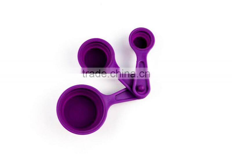 16094 SILICONE MEASURING CUPS SET CUP SPOON KITCHEN TOOL COLLAPSIBLE BAKING COOK