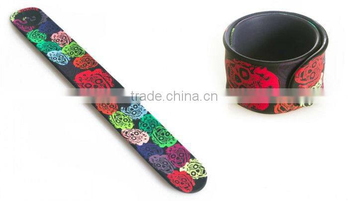 make silicone rubber slap band wide slap bracelet