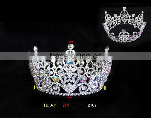 Latest Design Cheap Beauty Queen Metal Pageant Crowns Tiaras H172-137