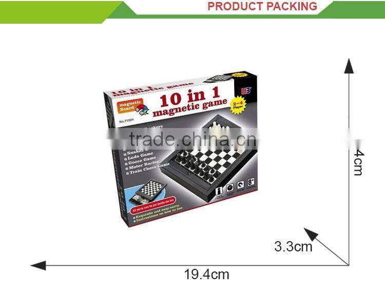 wholesale 10 in 1 plastic play magnetic chess board game