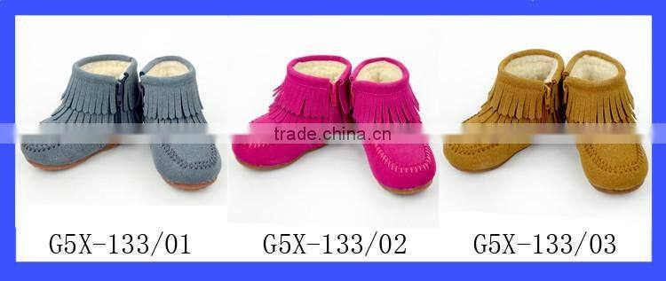 Solid Color Winter Warm Boots Shoes With Zipper Rubber Style Cheap Fur Boots