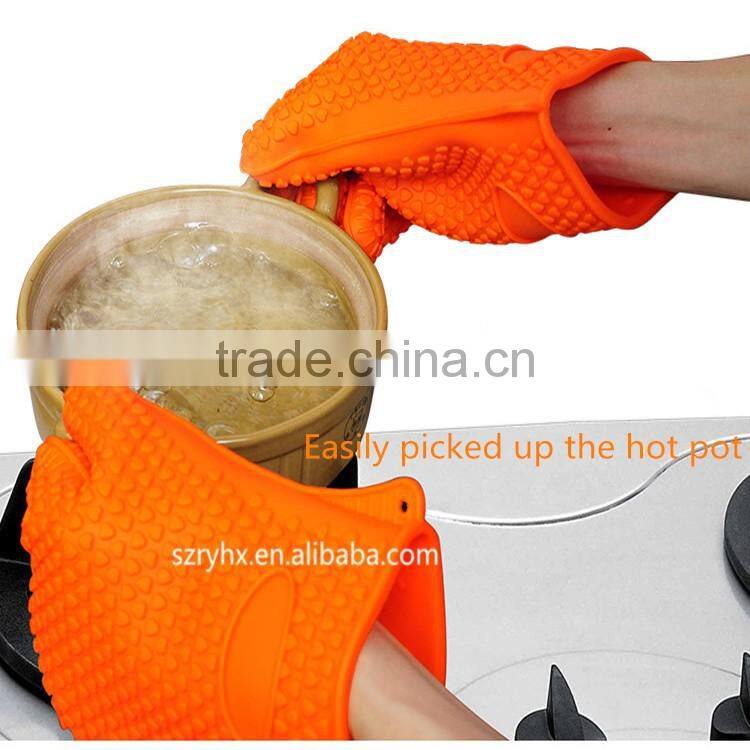 Premium Cooking Gloves + Nonstick Silicone Mat Set Best Heat Resistant Silicone, BBQ Kitchen Cooking Baking Anti slip Pair